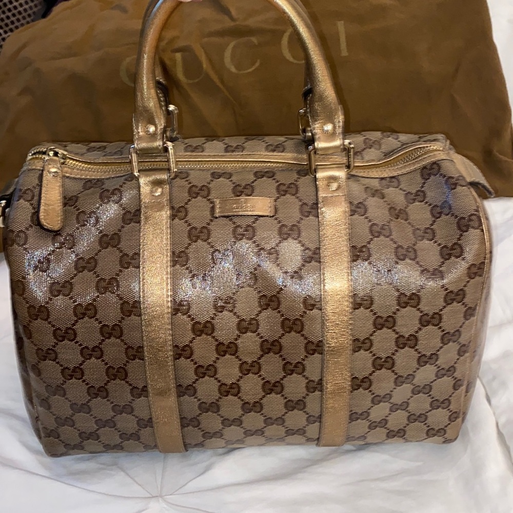 Vintage Gucci Boston Joy Bag in gold